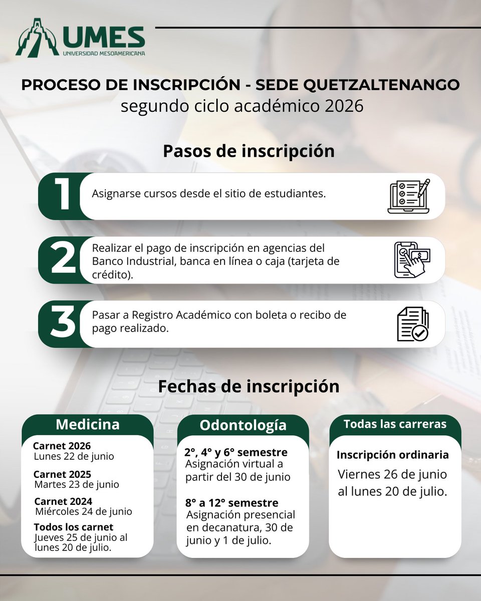 mesoxela's tweet photo. 🟢 Proceso de inscripción - segundo ciclo académico 2026 🟢 https://t.co/cK37Drvs38