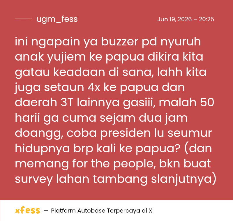 UGM_FESS's tweet photo. anak yujiem disuruh ke papua kok jawab "ngapain"? https://t.co/sVAIZ026sE