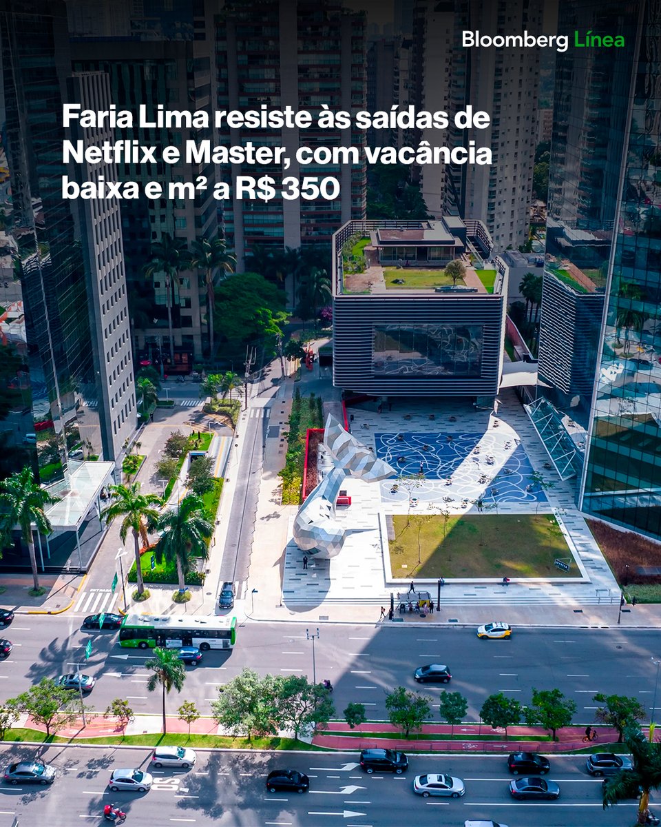BloombergLineaB's tweet photo. Faria Lima resiste às saídas de Netflix e Master, com vacância baixa e m² a R$ 350. Saiba mais: https://t.co/RmxCckayRd
#negócios #farialima #sp https://t.co/Pm2CzO33fb