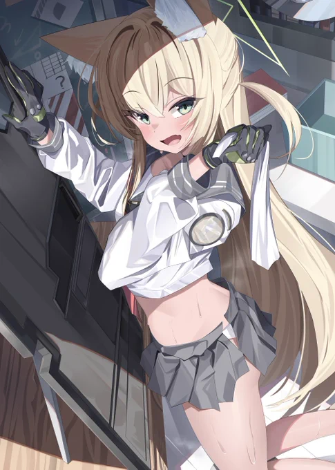 盾整備中のクルミ #ブルアカ