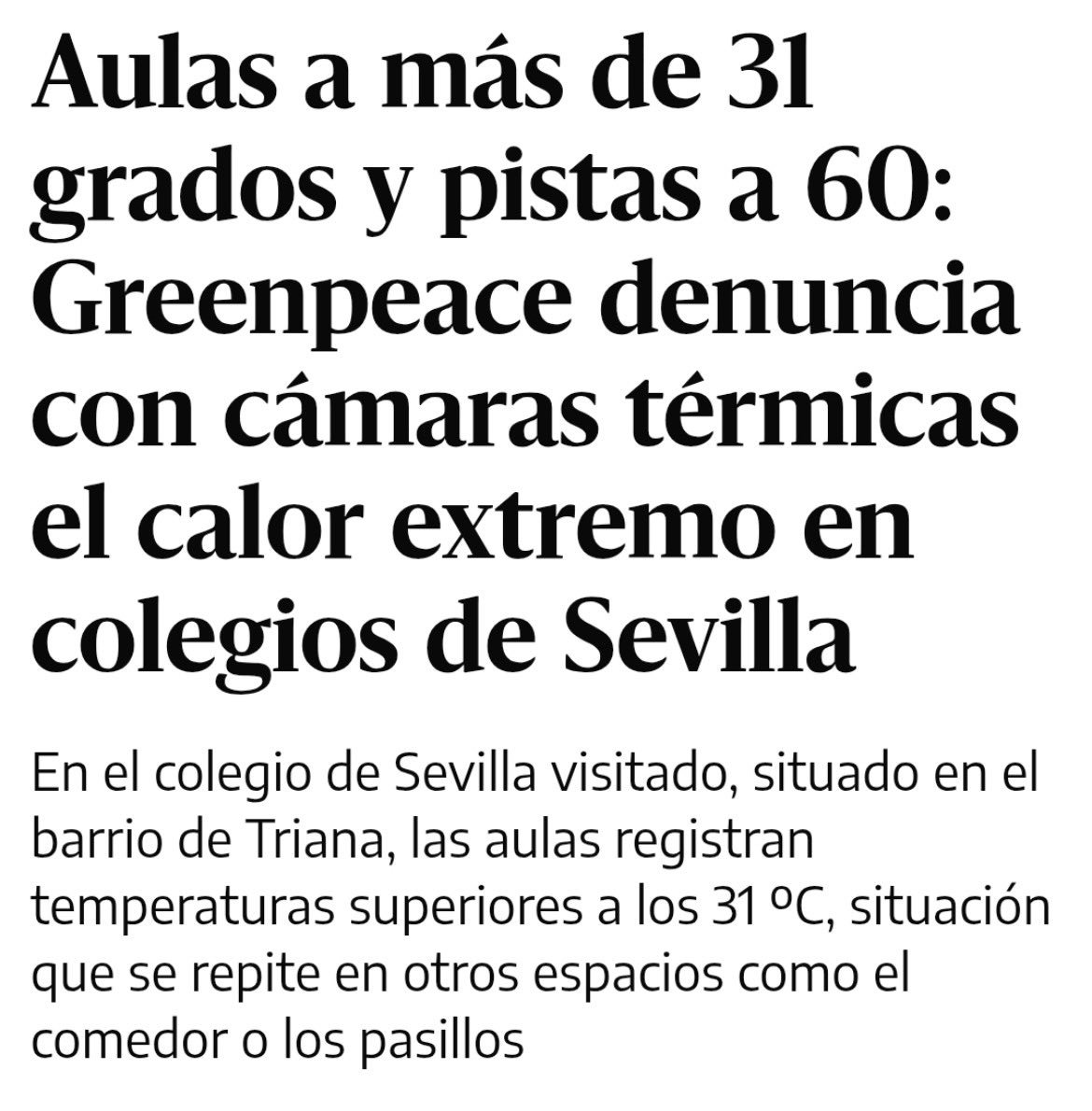 GC_Esperanza's tweet photo. Seis años después de aprobar la Ley de Bioclimatización, el Gobierno de Juanma Moreno sigue siendo denunciado por su incumplimiento mientras miles de alumnos soportan aulas a más de 30 °C. La ley no se puede dejar en un cajón. https://t.co/NPRUMRAF9o