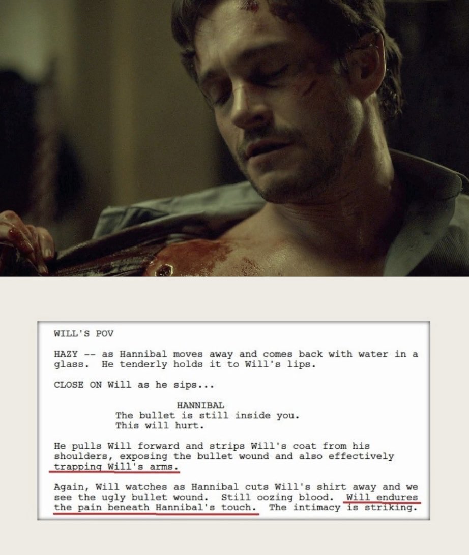 BiancoDell's tweet photo. Will always goes so entirely submissive around Hannibal whenever he doesn't wear his person suit. Just like Bedelia said: 

Completely naked. https://t.co/UGTWKdvGhg