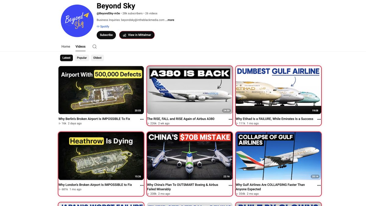 mittalmaryt's tweet photo. 5 Niches To Begin The Weekend👇

1. Beyond Sky
-Channel Earnings: ~$43,800 (RPM ~6)
-Total Views: 7.3M https://t.co/6Yr5U60tjn