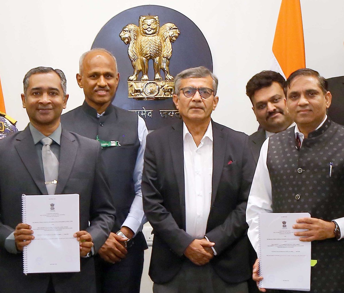 ANI's tweet photo. The Ministry of Defence has signed a contract with Bharat Forge Limited, Pune, for the acquisition of 12 sets of 1.25 MW Marine Gas Turbine Generators, with a minimum 60% indigenous content, for the Indian Navy at a total cost of around Rs 425 crore. The contract was inked under the Buy (Indian) category in the presence of Defence Secretary Rajesh Kumar Singh in New Delhi on June 19, 2026

(Source: Ministry of Defence)