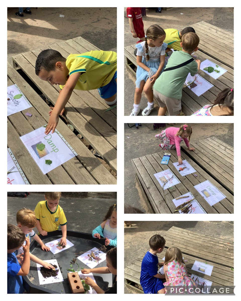 SPBEYFS's tweet photo. Reception had a lovely morning taking their learning outside for our ICT Free morning! We explored adjectives to describe different textures and hunted around our outdoor area for objects to match to them. Well done Reception 👏 https://t.co/jZ6XAvAS41