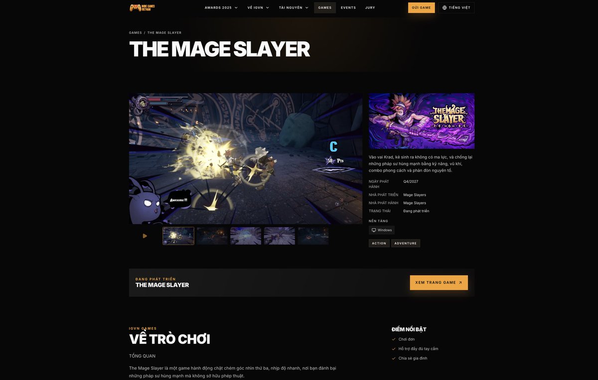 indiegamesvn's tweet photo. Website Indie Games VN đã có trang riêng cho từng game 👏

Trước đây chỉ là một danh sách, giờ là có thể ấn vào và xem chi tiết luôn.

Tất cả thông tin, hình ảnh là từ trang Steam hoặc Itch io từ chính các bạn submit nên an tâm 100% đúng content

Tại sao làm?
→ giúp chạy SEO và tăng visibility cho game khi có người search trong nước và ngoài nước 

Website IGVN có tới 40% truy cập từ Mỹ và 10% từ Ireland nên tại sao không hehe