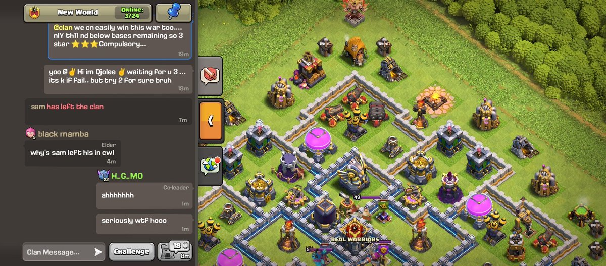 zhimo49096's tweet photo. Players like this leaves the clan when the war starts and even cwl... It hurts a lot for the clan  ... There must be consequences really disappointed to have players like this 😥
@ClashofClans https://t.co/HCKOqBJcS7