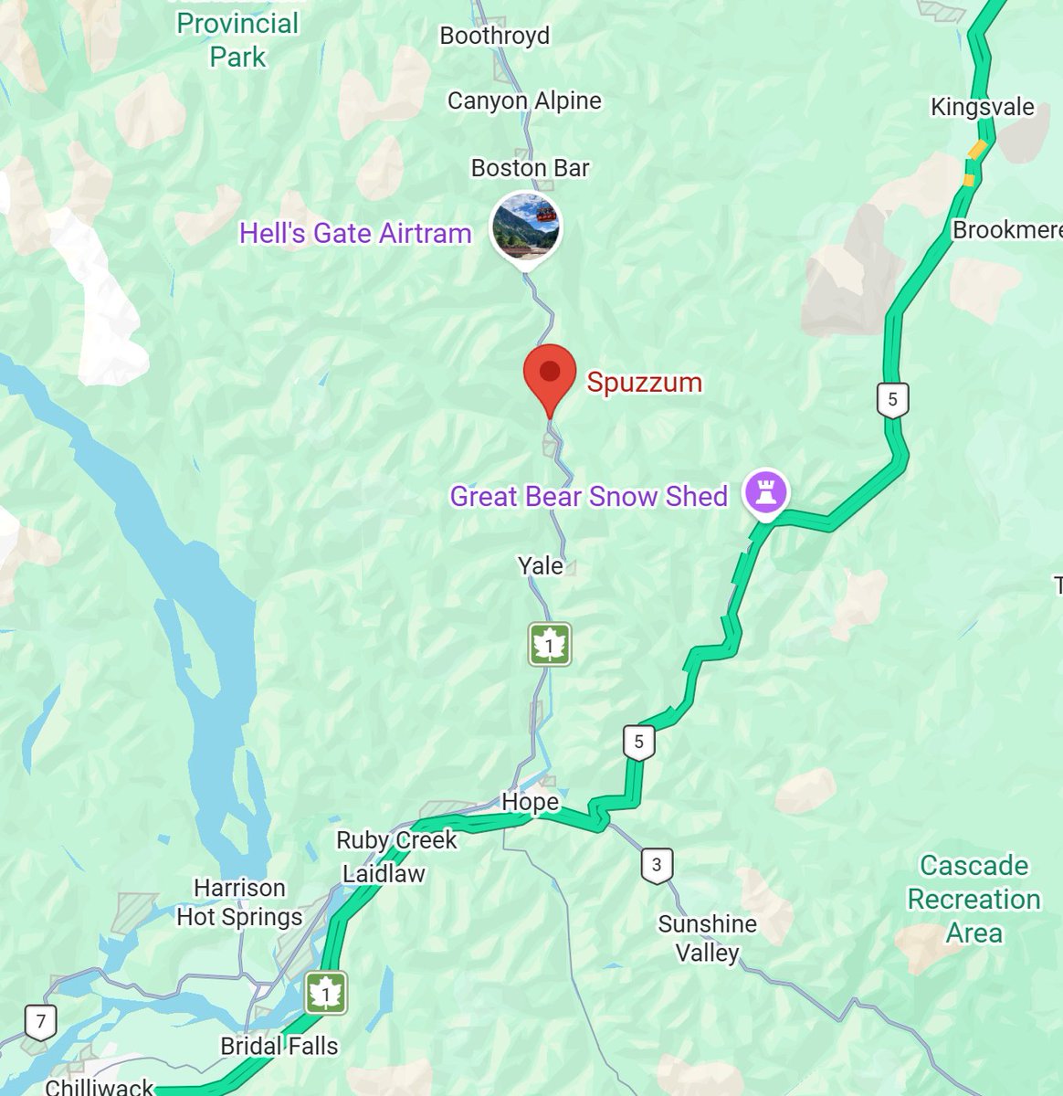 DriveBC's tweet photo. 📡⚠️Reports of a vehicle incident on #BCHwy1 in #SpuzzumBC affecting both directions of traffic. Crews are en route to assess. #HopeBC #BostonBarBC https://t.co/pU3qJIPcF0