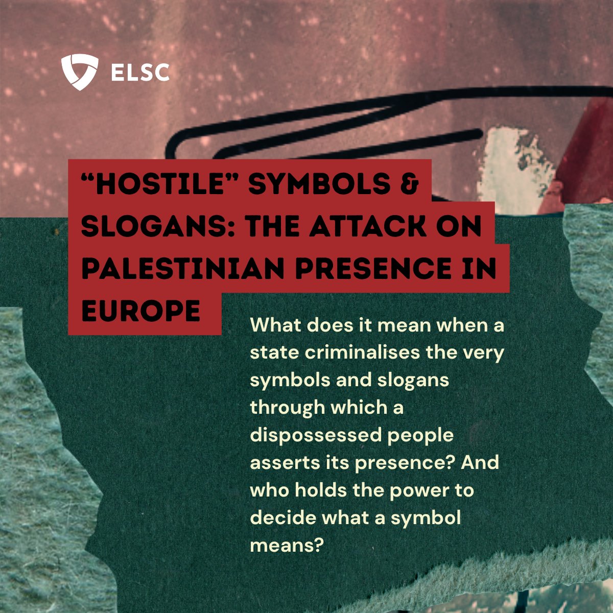 elsclegal's tweet photo. Attempts  to erase Palestinian symbols and slogans from public spaces are part of  a longer history of Zionist genocidal efforts not only to criminalise  but to eradicate Palestinian presence itself. 

In this piece, our Monitor and Research Department draws on insights from our transnational public database, the Index of Repression, to reflect on the politics of presence and disappearance of Palestinian slogans and symbols across Europe.

Read the full text👇
 https://t.co/riNzQFwXDF