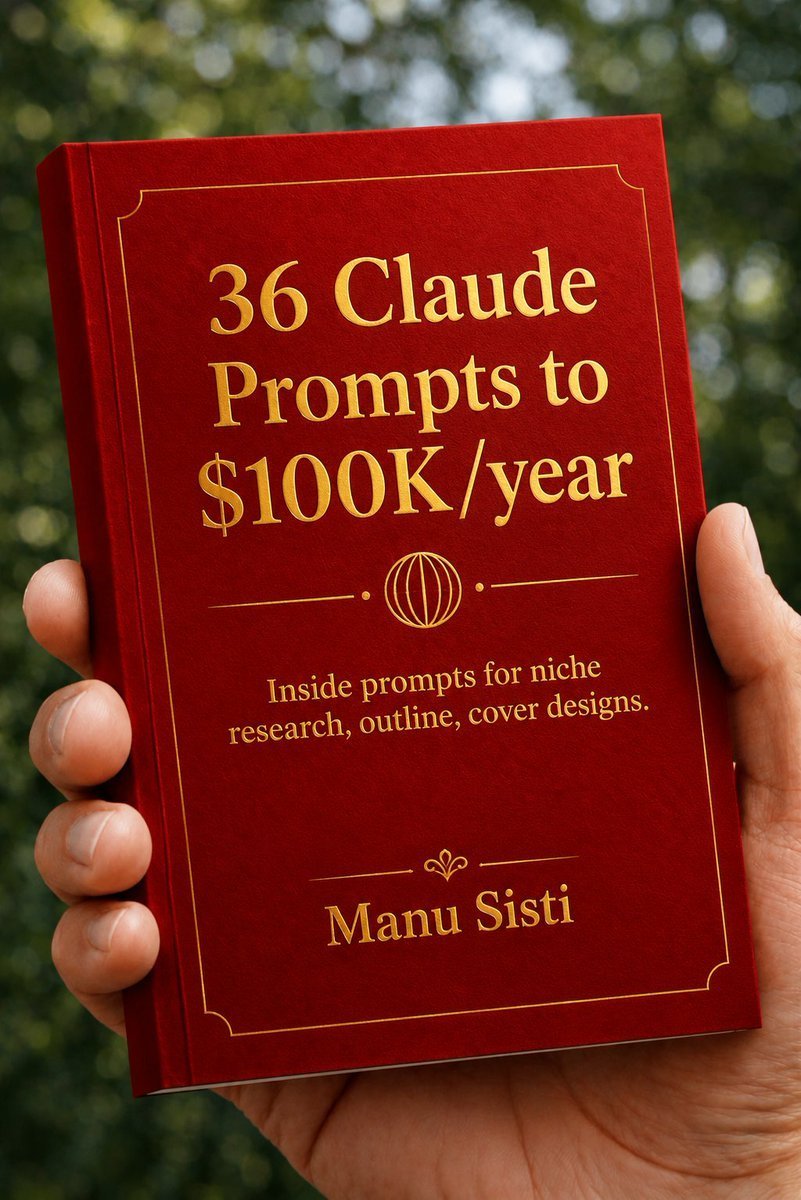 arpitakoko's tweet photo. 9-5 employees are quietly adding $10,000+/month with AI Publishing.

Without their boss knowing.

I've compiled all my Claude prompts and systems into a 53-page guide.

Like+comment "Boss" and I'll DM you my step-by-step guide for free.

You must be following me to receive the DM https://t.co/HCaFbroPde