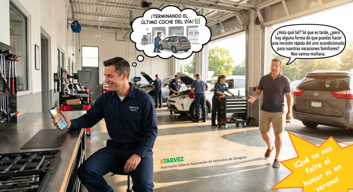 ATARVEZ's tweet photo. Damos la bienvenida al verano... ¡¡Ánimo a todos los #talleresdereparacion !!  Y a sus clientes, lo mejor es prevenir. Lo que parece "un momento" no siempre lo es. Y lo peor: añadir un gasto extra porque tengas que alquilar un vehículo para tus vacaciones🙄 https://t.co/37Tsg2pJ7b