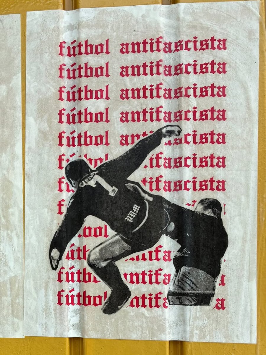 ultras_antifaa's tweet photo. Eric Cantona was featured on a poster spotted on the streets of Mexico City as part of a campaign against the #2026WorldCup. 

Cantona is an international figure for anti-fascist football supporters. https://t.co/wDaCDwmRrK