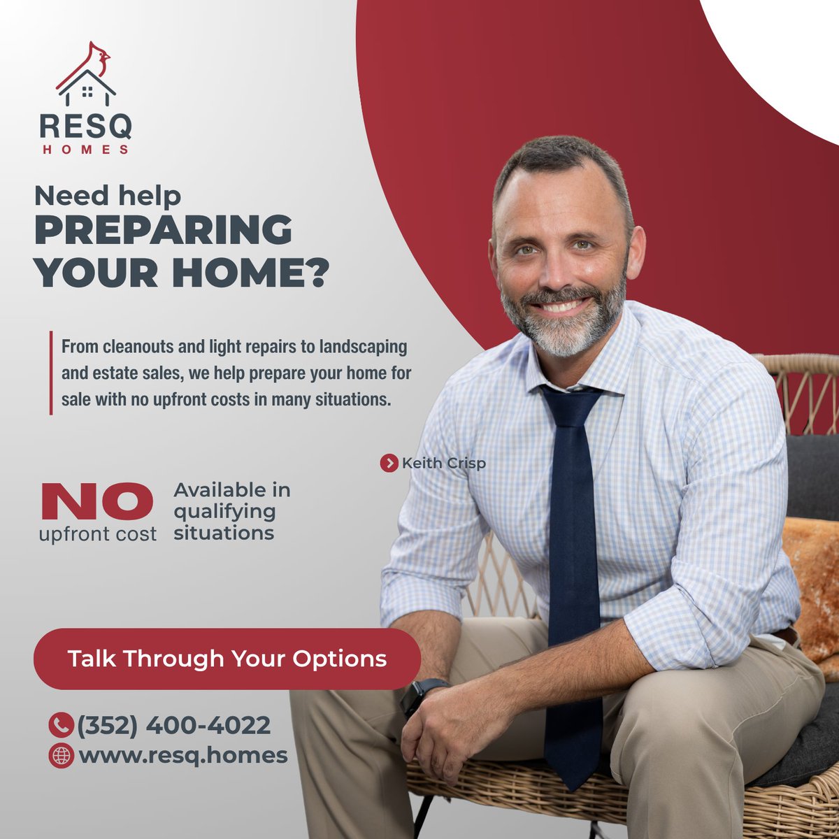 Resqhomesllc's tweet photo. Thinking about selling, but overwhelmed by everything that comes first?

RESQ Homes helps with cleanouts, repairs, estate sales, and more, with no upfront costs in many qualifying situations.

Let's make moving forward easier. 🏡

#RESQHomes #FloridaHomes #PreSaleServices https://t.co/J3ZXYlxI5X