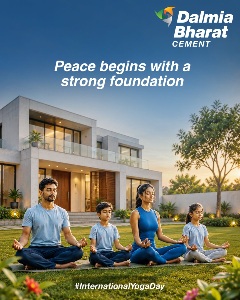 MyDalmiaCement's tweet photo. In a world that moves constantly, strength comes from taking a moment to steady yourself.

This International Yoga Day, Dalmia Bharat Cement celebrates the power of inner balance and the strength it brings to everyday life.

#DalmiaBharatCement #YogaDay https://t.co/2L2AJcfzbg
