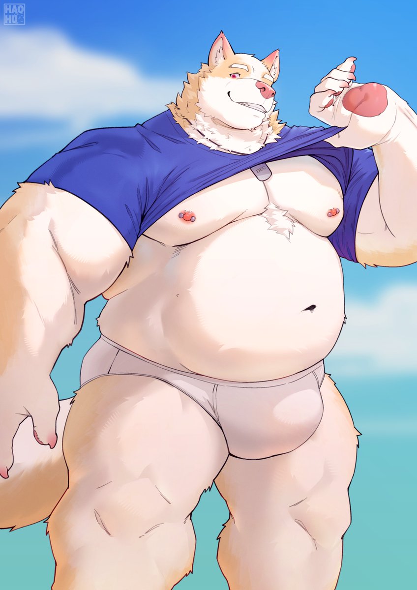 dechapol_alt's tweet photo. it's hot isn't 🐶😏💦

art: @haohu7577 

#furry #furryart #gayfurry https://t.co/dkM012wCdQ
