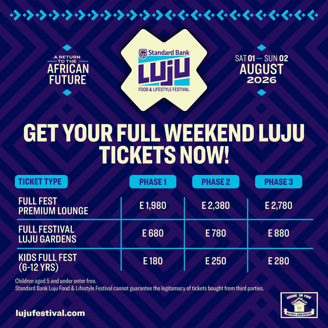 LujuFestival's tweet photo. The 8th edition of the Standard Bank Luju Festival promises two unforgettable days of honey-coated magic and #EatSwayLove moments in true Luju fashion 🍯!

🎟️ Get your tickets now 👇🏽:
🌐 Online: https://t.co/eFCw3dtnqy https://t.co/X3E7NVA6Yq