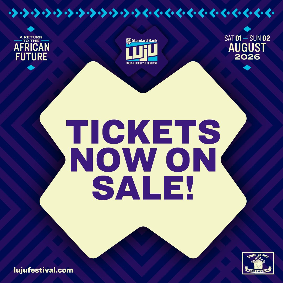 LujuFestival's tweet photo. The 8th edition of the Standard Bank Luju Festival promises two unforgettable days of honey-coated magic and #EatSwayLove moments in true Luju fashion 🍯!

🎟️ Get your tickets now 👇🏽:
🌐 Online: https://t.co/eFCw3dtnqy https://t.co/X3E7NVA6Yq