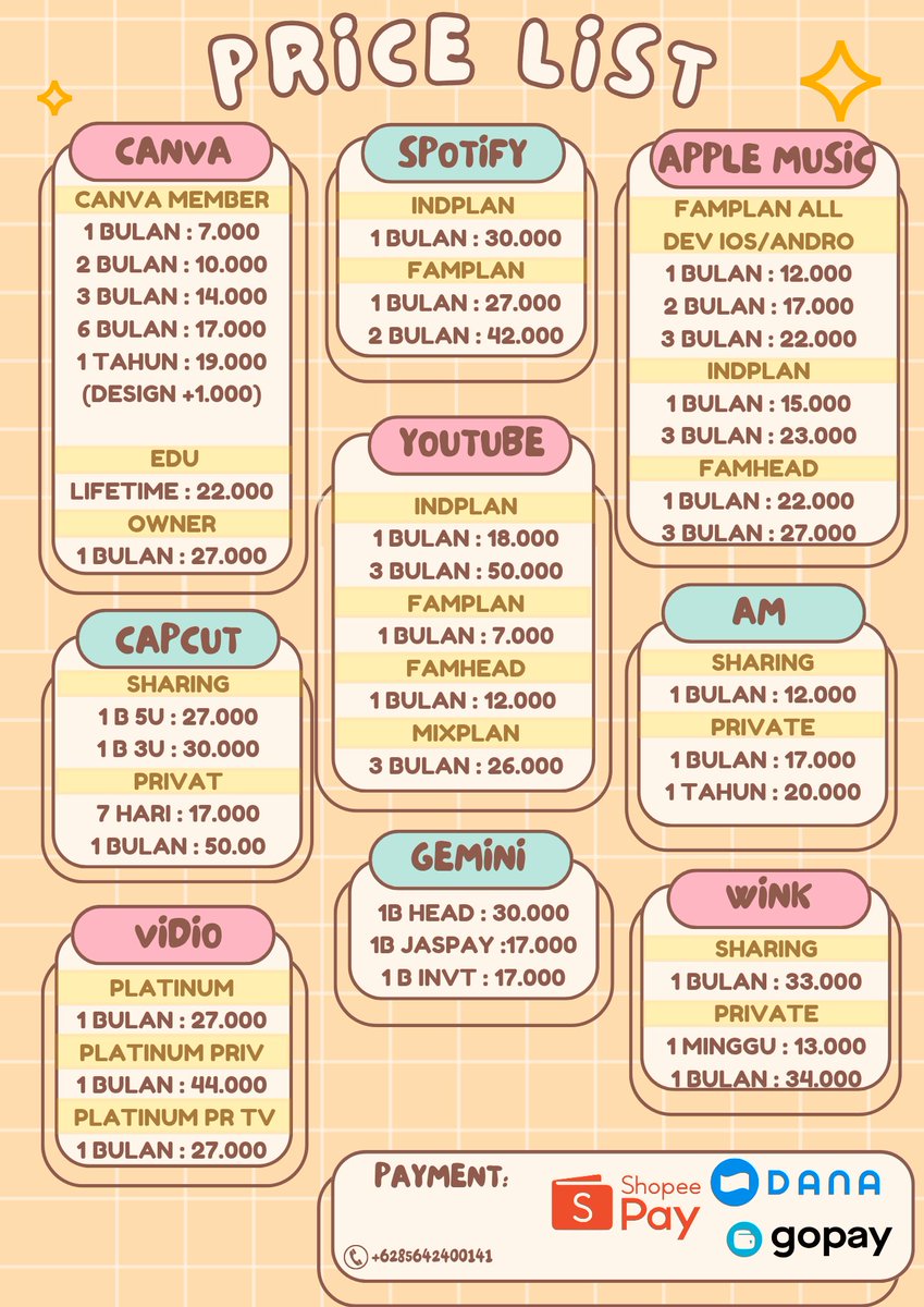 eyestuffd's tweet photo. haloww aku ready yaa app premium murah!♡ fast proses dan bergaransii iaaa yukk gasken order 🤠👋

CANVA PRIME VIDEO DISNEY+ WETV IQIYI NETFLIX YOUTUBE VIU APPLE MUSIC CAPCUT AM 

wa : https://t.co/2zOvrGgaif
#zonauang YUKYUYUKSS https://t.co/svBkFBZxCt