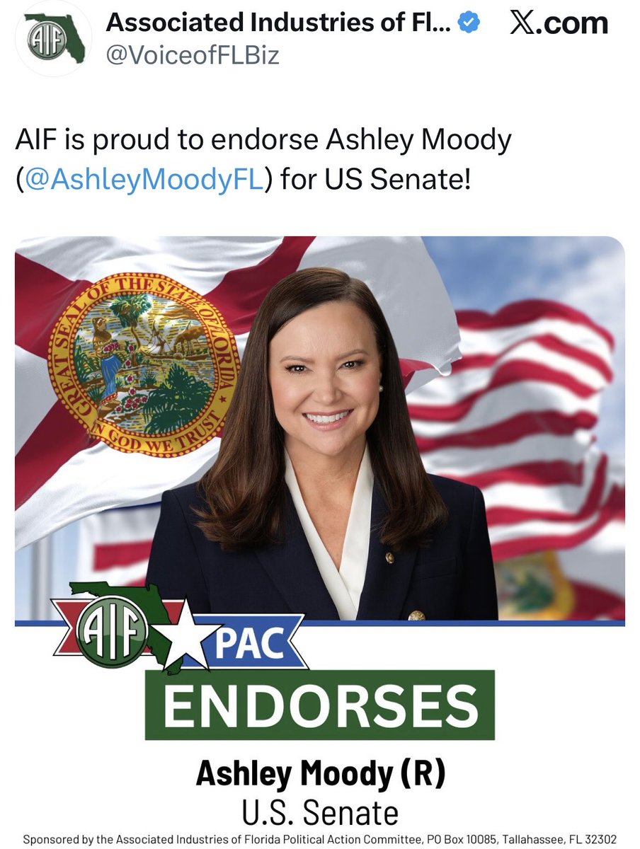 KickboxerEsq's tweet photo. Not gonna dump on Ashley Moody but haven’t we seen enough dirty pool when these “polls” are conducted by these groups who both ENDORSE and DONATE to the candidate.
This is Byron 2.0. Just put out a damn disclaimer. https://t.co/NY4OixKi5r
