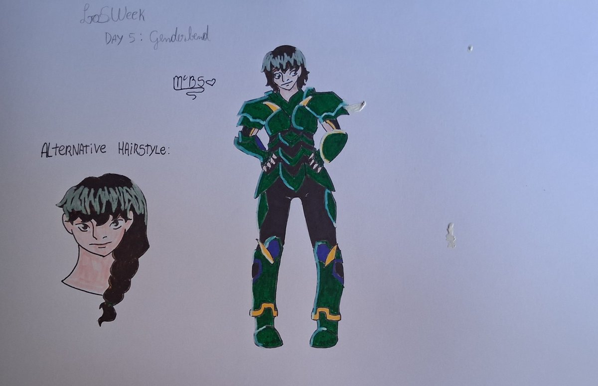 colapsoeclipse's tweet photo. #LoSWeek2026 Dia 5 e a prompt escolhida foi: Genderbend!

Tenho quase certeza que todos tiveram a mesma ideia de fazer o Shiryu mulher, mas pelo menos eu tentei inovar com o cabelo dela.

Em uma, ela tem o cabelo curtinho e na outra tentei fazer uma trança como a da Shurey ♂️🔄♀️ https://t.co/xRhgU54Fbk