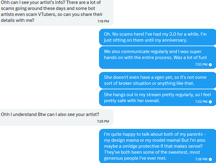 StarscallVT's tweet photo. @xaiahminami Ah, yeah, I've had one of those recently. Not the full convo, just parts of it.
I felt so, so gullible at the end of it. https://t.co/EXbEOHEXS5