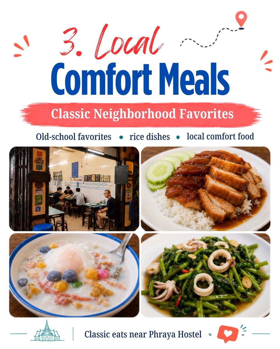 Lomwongman's tweet photo. One of the best parts of staying in Old Town Bangkok?
The food is everywhere. 🍢🍜

Around Phraya Hostel, you’ll find local street food, Thai snacks, noodles, cafés, desserts, and easy spots to grab something delicious before or after exploring the city.

Come hungry. Stay cozy. Explore Bangkok one bite at a time.

📍 Phraya Hostel · Old Town Bangkok
Book direct 👉 https://t.co/V1xTPAFxml

#PhrayaHostel #BangkokHostel #BangkokFoodGuide #StreetFoodBangkok #OldTownBangkok #HostelLife #SoloTravel #Thailand #Bangkok