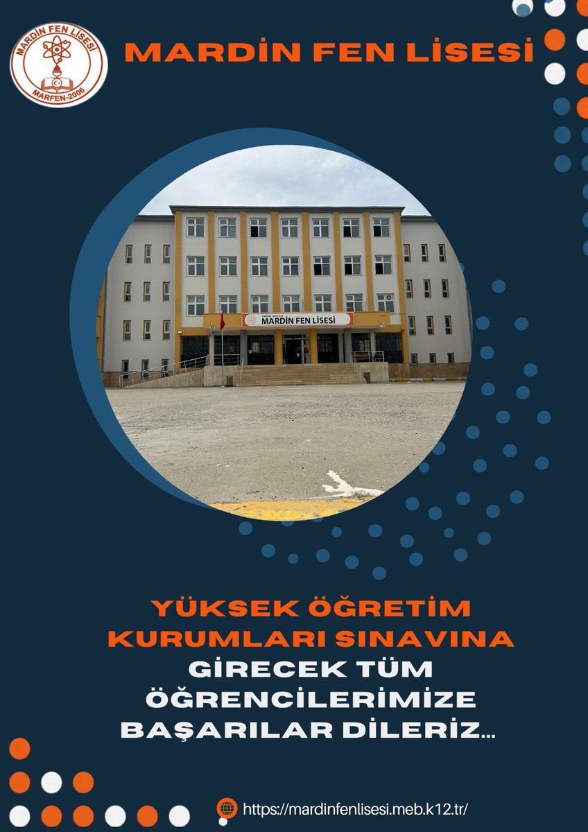 mardinfenlisesi's tweet photo. Kıymetli öğrencilerimizin verdikleri tüm emeklerin karşılık bulacağı bir sınav olmasını diliyoruz...
@ali_eyyupkoca @mehmeteminduya1 @pdrerdal @artukluilcemem @muratozgur44 #YKS2026 https://t.co/UKLq486Rai
