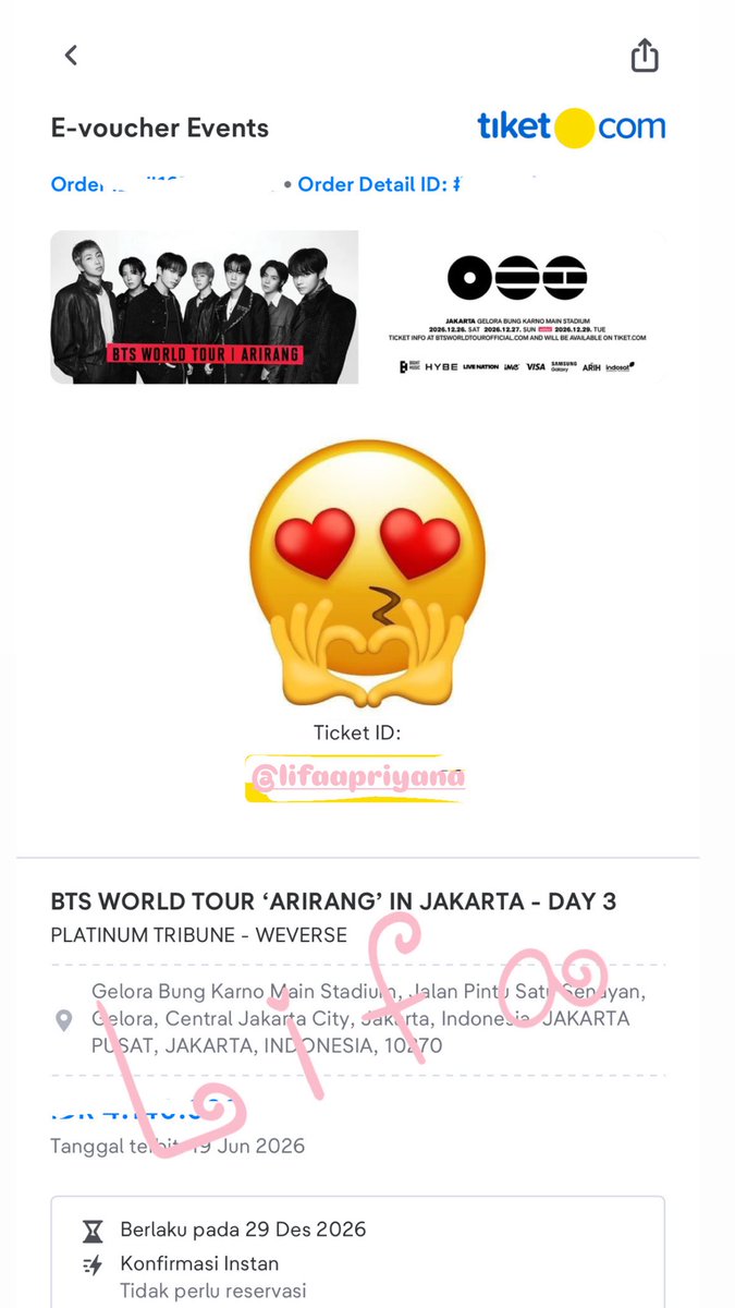 LifaApriyana's tweet photo. Finally secured day 3😭😭 Makasih banyak ka @dongayoung mantep bgt jam 12.00 udah secured🫶🏻🫶🏻 https://t.co/CAcicJjm19