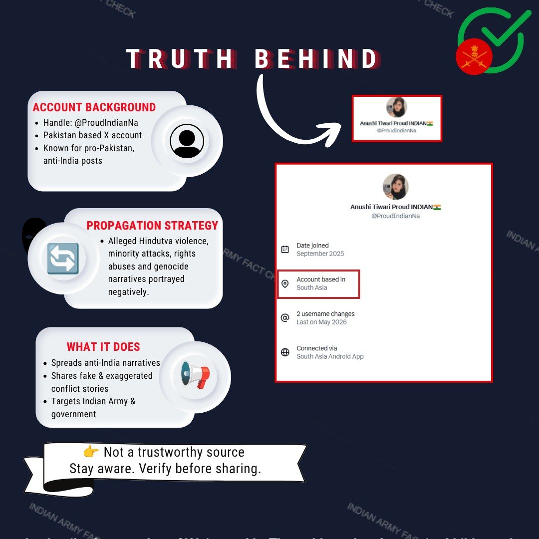 TLotha61614's tweet photo. 🚨 Fake News AlertClaims that Lt Gen VMB Krishnan was abducted in Manipur are completely false.Pak-based propaganda handles are spreading fabricated stories to create panic and target the Indian Armed Forces.Verify before sharing. 🇮🇳#FakeNewsAlert #IndianArmy #Manipur #India https://t.co/vSpR24G3ud