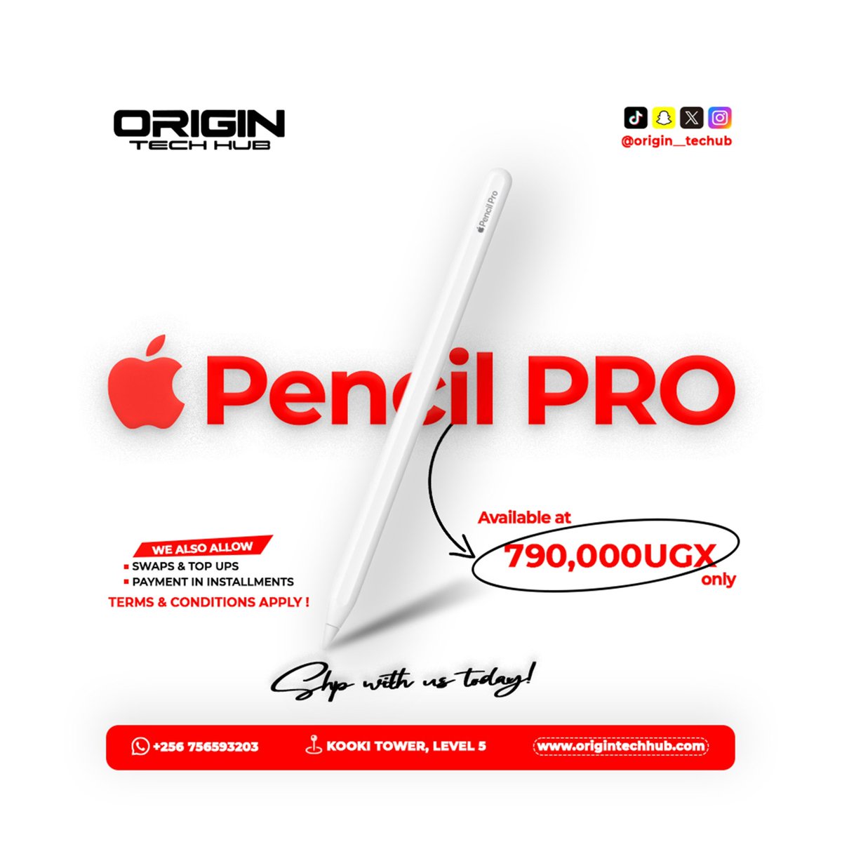 origin_techub's tweet photo. Draw it. Write it. Command it.
The Apple Pencil Pro  - where your ideas stop being thoughts and start being real.
Precision, squeeze, barrel roll. This is not just a stylus. It's your creative upgrade.

DM to get yours today👇
- https://t.co/Jg5LKYIoPA