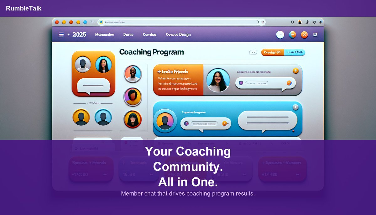 RumbleTalk's tweet photo. Unlock the power of community in your coaching program! Join our private chat rooms for accountability, support, and peer connection. Let's elevate together! 🔒💬 https://t.co/0ypjEnChUK #CoachingCommunityMatters #coachtools https://t.co/8BgDxMObAo