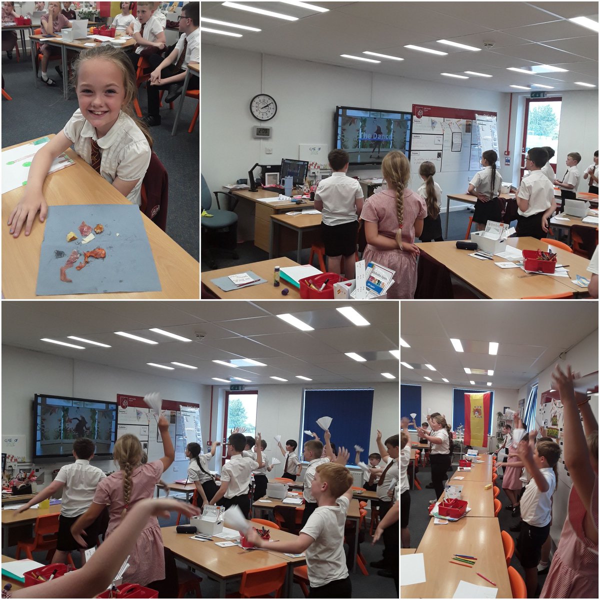 Orchard_Head's tweet photo. Wow! What an amazing week Class 4 have had! We took part in Sports Day and celebrated Geography throughout the week by trying foods, learning the Flamenco dance and creating fact files with a focus on Spain! Today, we shared our learning with Class 1 and Class 6. #GeographyWeek https://t.co/qkOiYLzbEV