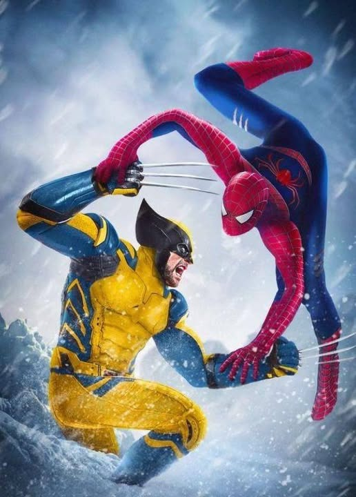 ectrailer's tweet photo. La escena inicial de Avengers Doomsday presenta a Wolverine de Hugh Jackman y Deadpool de Ryan Reynolds viajando a la Tierra de Spider-Man de Tobey Maguire para destruirla antes de que colisione con su propio mundo. 

Terminan luchando contra Tobey como en este fan-art de abajo. https://t.co/orO5Ixi72P