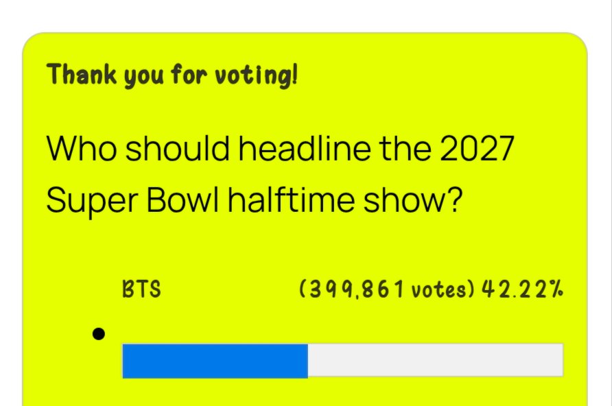 ayluv_u31's tweet photo. Jangan lupa vote #BTS

Billboard Top K-Artists Male Group  
🔗 https://t.co/2agPdGrlt4

Super Bowl Halftime Show 2027: Vote for Who Should Perform  
🔗 https://t.co/tIT4Eb2igK https://t.co/4lxOmLDSHN