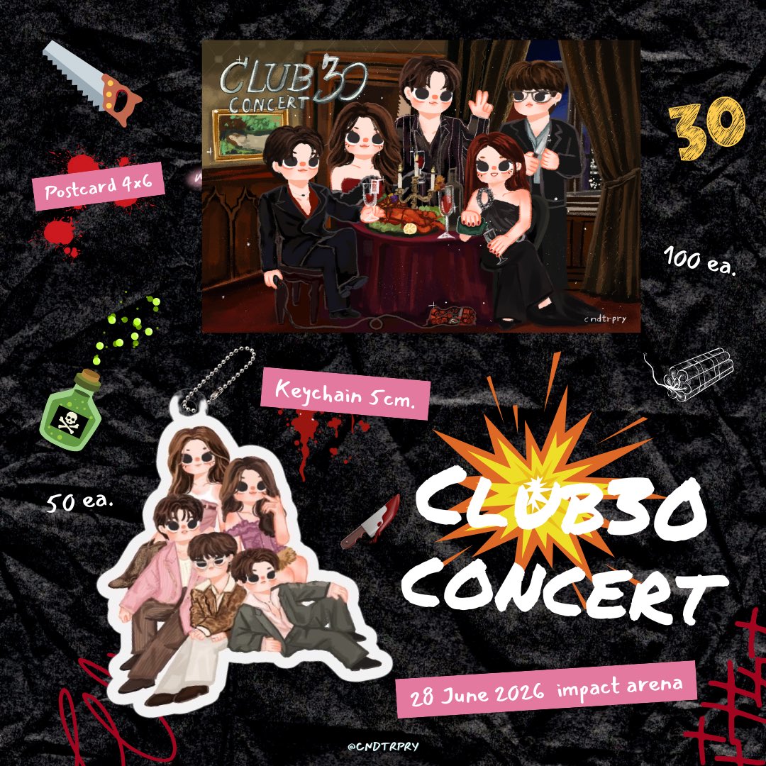 cndtrpry's tweet photo. ♡ Giveaway ♡

🔪CLUB30CONCERT🧨

🪚Postcard 4x6 (100ea.)
🧙🏻‍♀️Keychain 5cm. (50ea.)

📍28 June 2026 Impact Arena

*ขออนุญาตครบทุกค่าย ทุกค่ายอนุมัติแล้วค่า♡*

#CLUB30CONCERT https://t.co/sVbYi0brLA