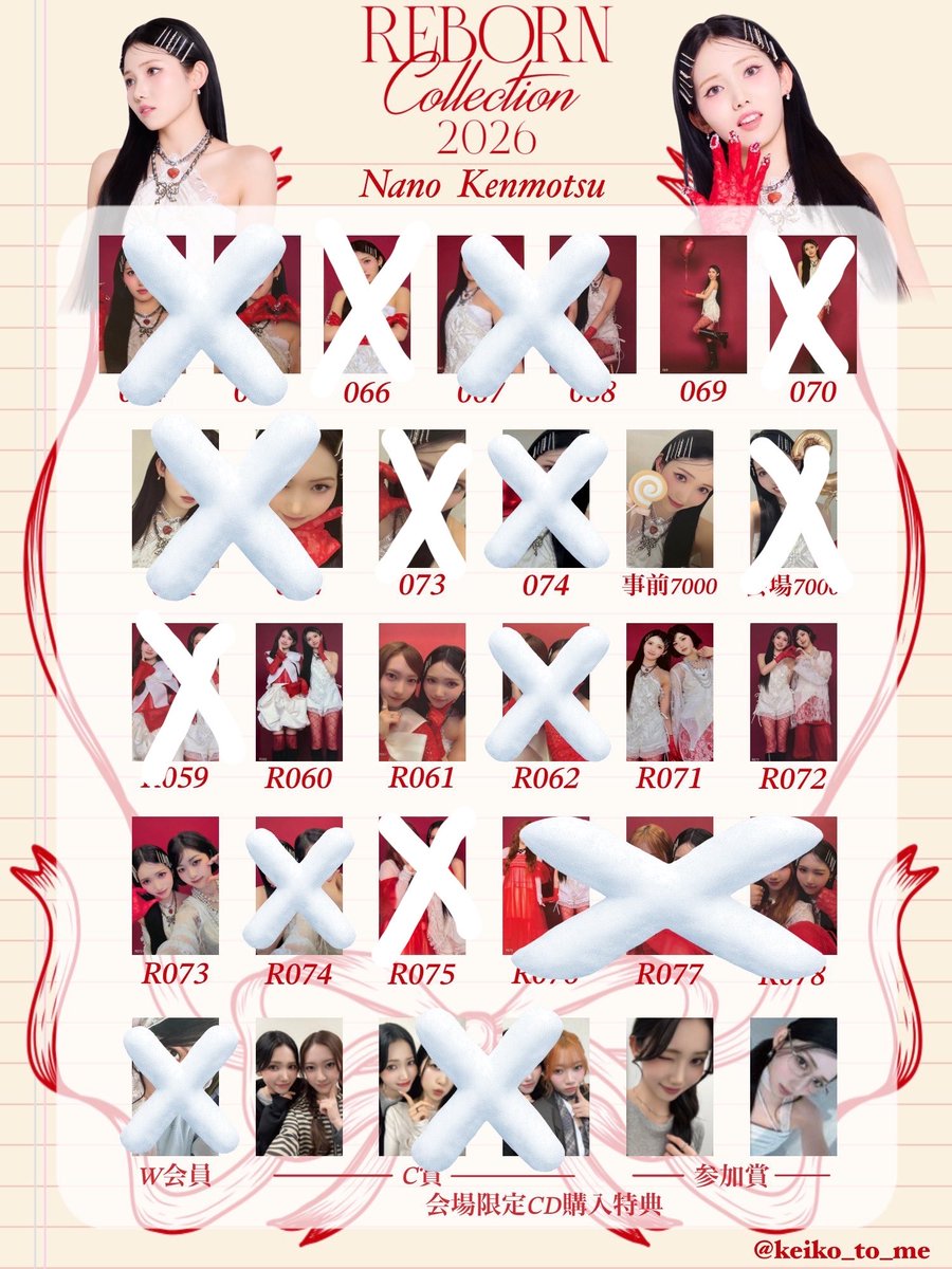 m_minguri25's tweet photo. IS:SUE REBORN Collection 2026 交換

【譲】
画像1枚目 凛、菜乃、優希、梨乃

【求】
未使用シリアル
画像2枚目✕印以外の菜乃
Ｃ賞ユニット 菜乃凛、梨乃凛
缶バッジ菜乃
(Ｃ賞ユニットは同種での交換お願いいたします)

郵送にて交換可能な方お願いいたします。

#ISSUE交換 #ISSUE_交換 https://t.co/XtucsdM8Kw