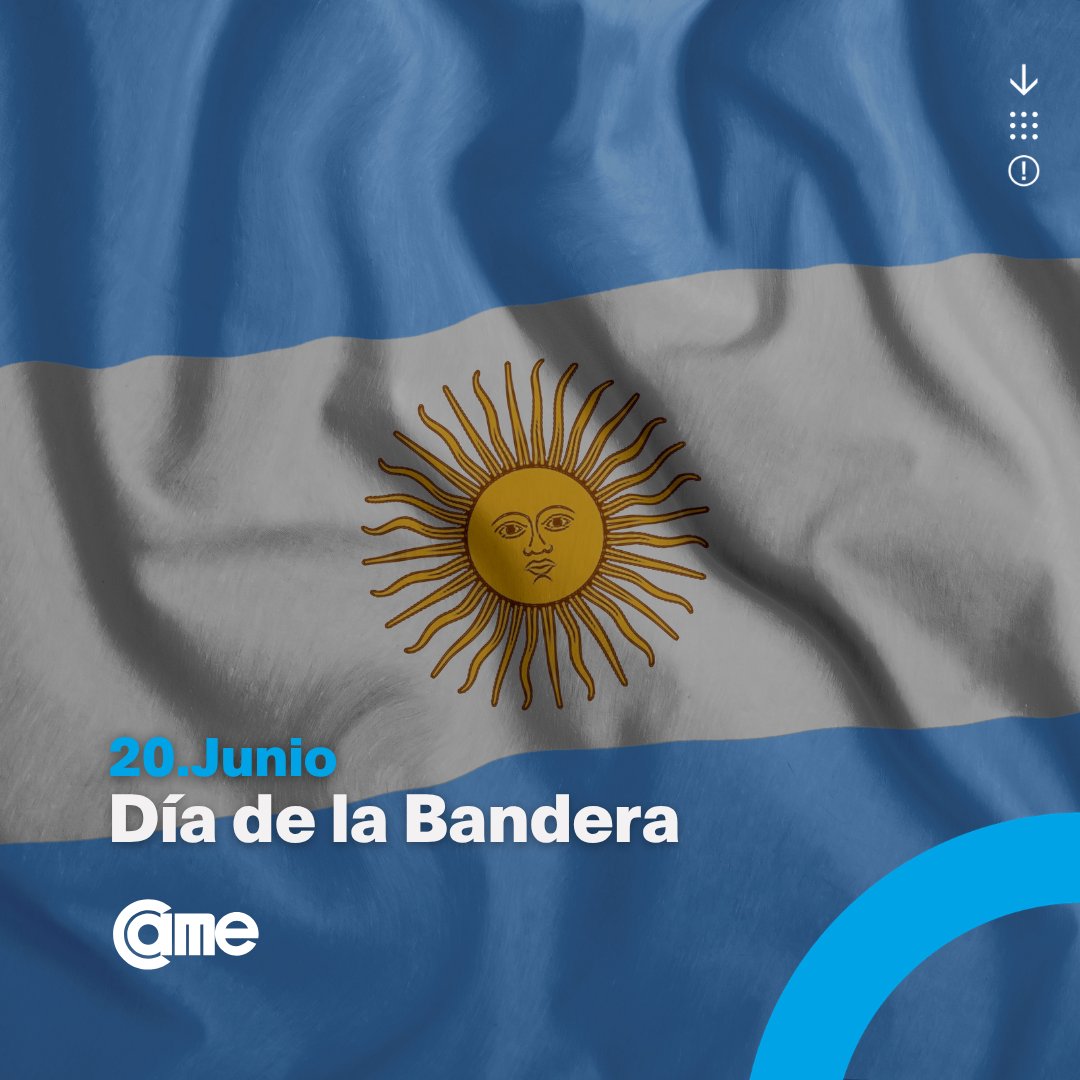 redcame's tweet photo. Nos unen nuestros colores. Las pymes nos impulsan 🇦🇷

A 206 años del paso a la inmortalidad de Manuel Belgrano, desde CAME saludamos a las pymes que hacen grande a la Argentina con trabajo, producción y dedicación.

#EsConLasPymes https://t.co/TDrFPjn8E9
