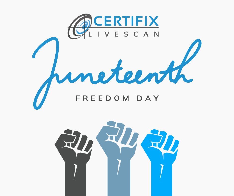 Certifix's tweet photo. Freedom deserves to be remembered, celebrated, and protected. 

Happy Juneteeth from Certifix Live Scan!

#certifixlivescan #juneteenth https://t.co/Bkl0aol1BR