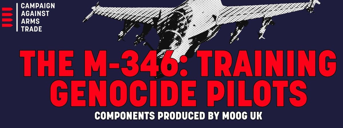 CAATuk's tweet photo. Moog, a US weapons company with sites across the UK, produces parts for Israeli M-346 aircraft used to train F-35 and F-16 fighter jets.

Tell your MP: no UK parts to train genocide pilots 🔗 https://t.co/ZN0GjsLYYA https://t.co/xZbA3e9i9w