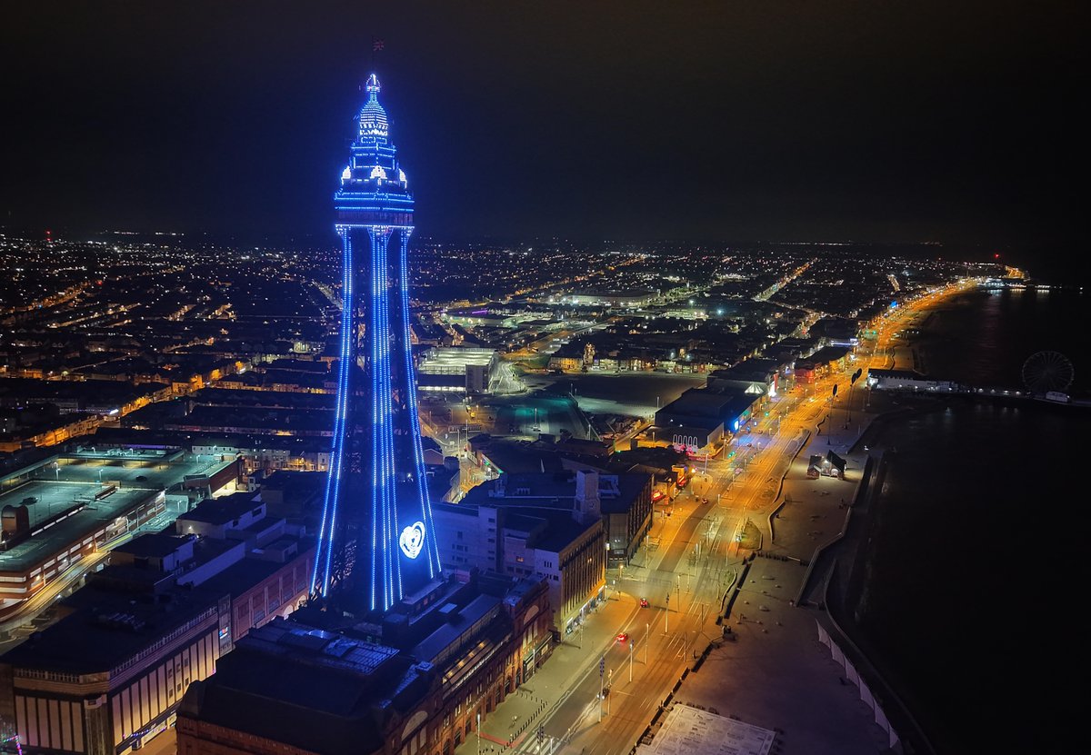 visitBlackpool's tweet photo. The Blackpool Tower will shine proudly in blue and white in support of Scotland this evening.

We love to welcome so many Scottish visitors to Blackpool each year, and this is our way of celebrating the special connection between our resort and our friends from across the border.

Good luck, Scotland 󠁢󠁳󠁣💙🤍
