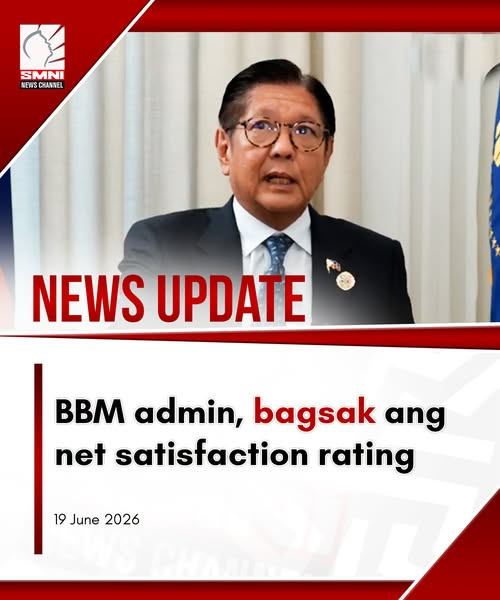 smninews's tweet photo. BAGSAK NA GRADO NI BBM

Bumulusok na naman pababa ang net satisfaction rating ng administrasyong Marcos Jr. matapos itong sumadsad sa "poor" na -13 sa pinakahuling survey ng Social Weather Stations (SWS) na isinagawa nitong Marso 24-31.

(1/4) https://t.co/LPj3Rop6f5