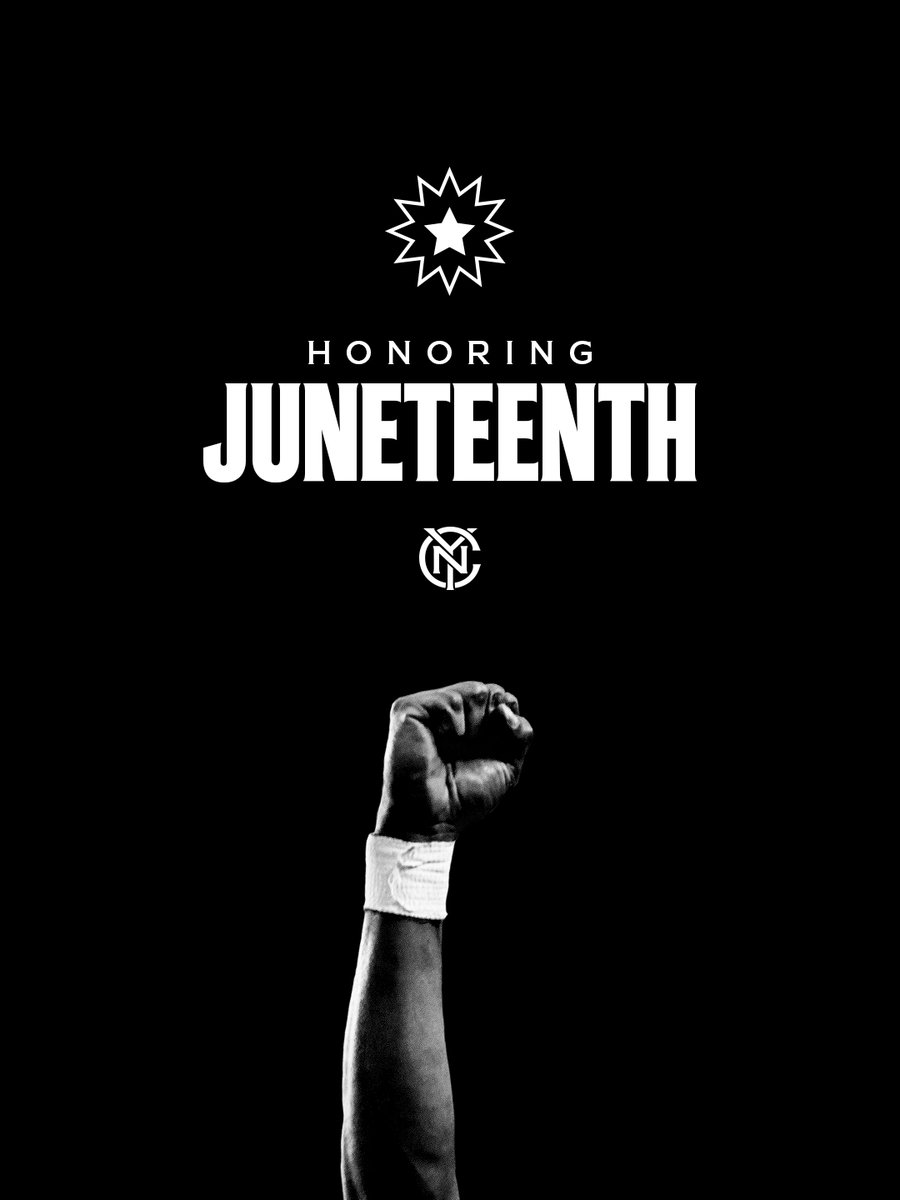 newyorkcityfc's tweet photo. Today and every day we honor the ongoing fight for justice, resilience and freedom 🖤

Juneteenth is a time to reflect, recommit and celebrate equity for all. https://t.co/yJAYwAUtYg