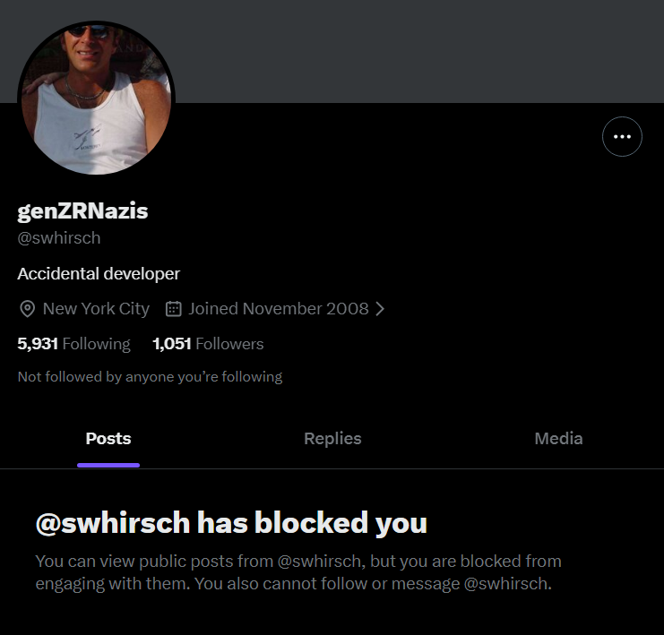 aWokeFox's tweet photo. @swhirsch @joekent16jan19 @swhirsch is a weak child. 

Truth hurts. https://t.co/xbUgiMcJcS