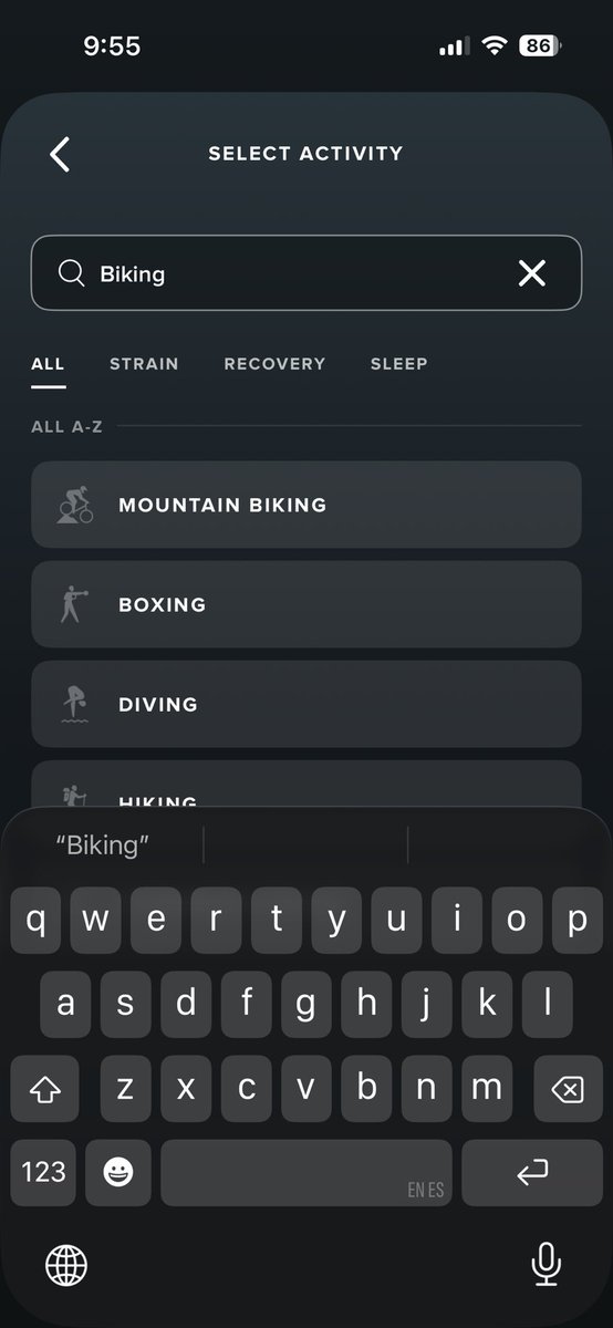 HecmagsMD's tweet photo. Very surprised that @WHOOP doesn’t have “road biking” listed as an activity. What’s up with that?! 🚴 https://t.co/fPvdaJLsIg