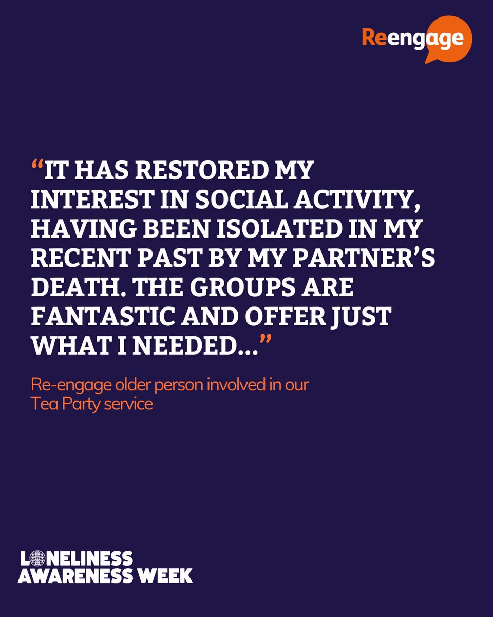 reengageuk's tweet photo. Losing a partner or loved one can be one of the most life-changing experiences in older age.
Around 36% of UK residents 75+ are widowed - bereavement is one of the most significant risk factors for loneliness in later life.
Learn more in our new report: https://t.co/y7qfGUEdNo https://t.co/KhHvEnpIkW