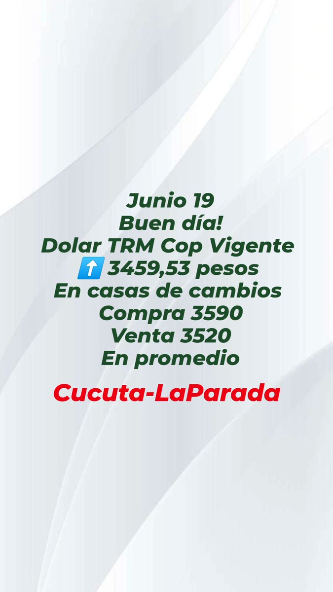 Cotizaciones_2's tweet photo. Buen día!
Tasa de cambio promedio relación Bolívar-Peso-Dolar-Euro acá en Cucuta-LaParada Colombia 
Únete a nuestro grupo de telegram 
https://t.co/Apbv2aF8uN https://t.co/6iFubMDI1U