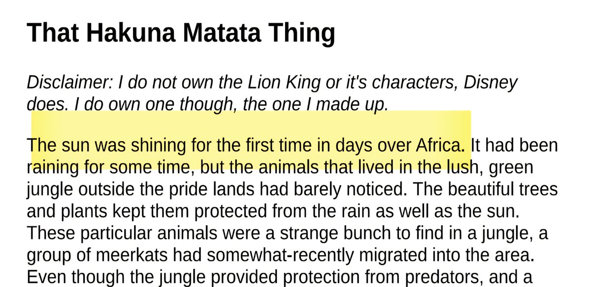 CkatmyVA's tweet photo. This is the opening paragraph of my very first fanfic I ever posted online. Written in 2006 so almost 20 years ago.

You know when the sun shines for the first time in days over an *entire continent*??? https://t.co/szG9QuG7X5