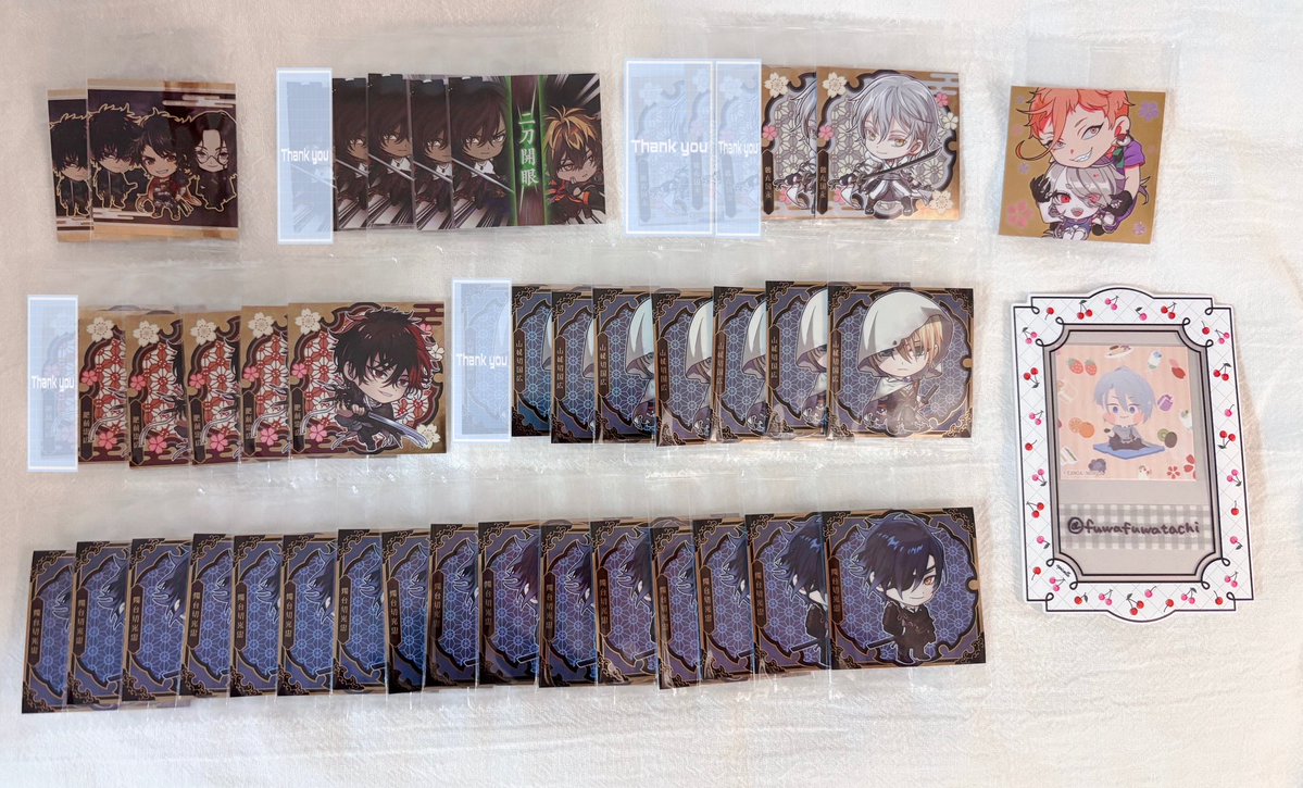 fuwafuwatachi's tweet photo. ┊︎交換 譲渡︎┊︎刀剣乱舞 にふぉるめーしょん シールウエハース

譲：
★天下五剣 こんのすけ 文久土佐 大慶
☆陸奥守 蜂須賀 燭台切･太鼓鐘 二刀開眼 鶴丸 肥前 山姥切国広 燭台切
〇大千鳥･泛塵 岩融･今剣 長谷部 大倶利伽羅 薬研 青江 太郎 村正 五月雨

→ https://t.co/Iim6iUWHj4