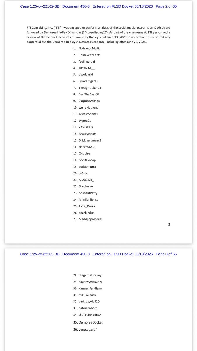 FeelTheBass86's tweet photo. 🚨 ALERT 🚨

Reed Smith, along with Jay-Z, Desiree Perez, Roc Nation, and their associates, have been harassing me on this platform for months. This includes sending fraudulent DMCA notices, sitting in X Spaces, and now escalating by adding my name to their case against Demoree Hadley. This is sick and disgusting

The list they compiled consists primarily of Barb accounts. It looks like they are targeting and harassing Nicki Minaj’s fanbase simply for amplifying the truth

I have never had any conversation or direct contact with Demoree Hadley. I have only amplified and shared her story, which is a matter of public record and has been covered extensively by numerous outlets, including YouTube, ABC, X, and others

The parties involved clearly do not want this case open to public scrutiny. They don’t want people knowing the full details of the allegations surrounding the Roc Nation CEO being racist or the company’s reported financial pressures (including that they sought 40 million dollars from Live Nation and Michael Rapino). This appears to be the real issue at hand

This is an attack on Nicki Minaj’s fanbase for simply amplifying public information and supporting Demoree’s publicly available case

God protects his children