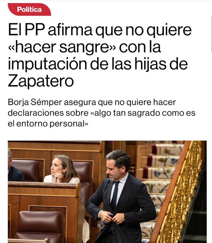 Doct_Tricornio's tweet photo. 🔴 Borja Sémper dice que su partido no quiere hacer sangre con la imputación de las hijas de Zapatero
🔴 Borja Sémper: 
A) Es gilipollas
B) Sánchez tiene alguna grabación suya en las saunas de su suegro
C) Su partido es una mierda y él otra más grande
D) A, B y C son correctas https://t.co/yG8FlC8wSh